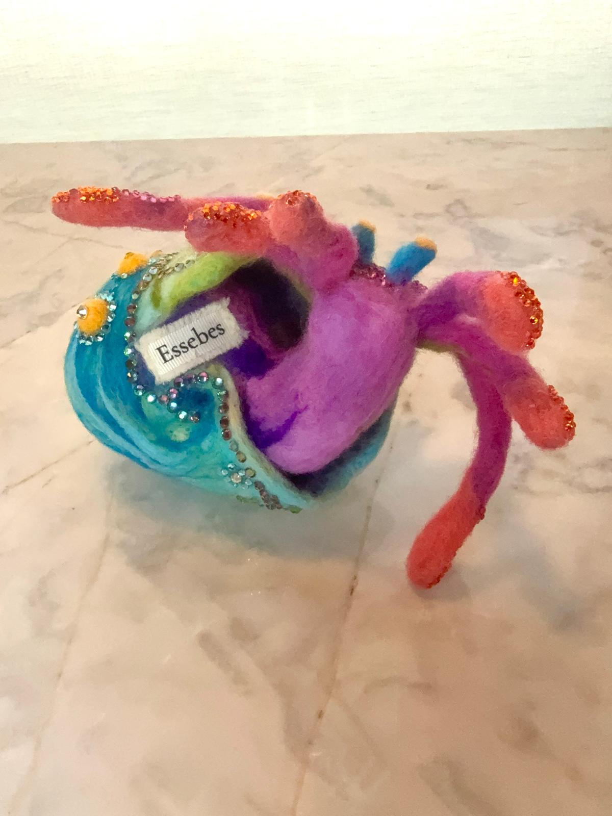 One-of-a-Kind Rhinestone Bedazzled Needle-Felt Hermit Crab by Essebes